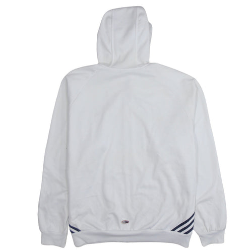 Adidas Men’s White 2XL Full Zip Hoodie with Logo Stripes