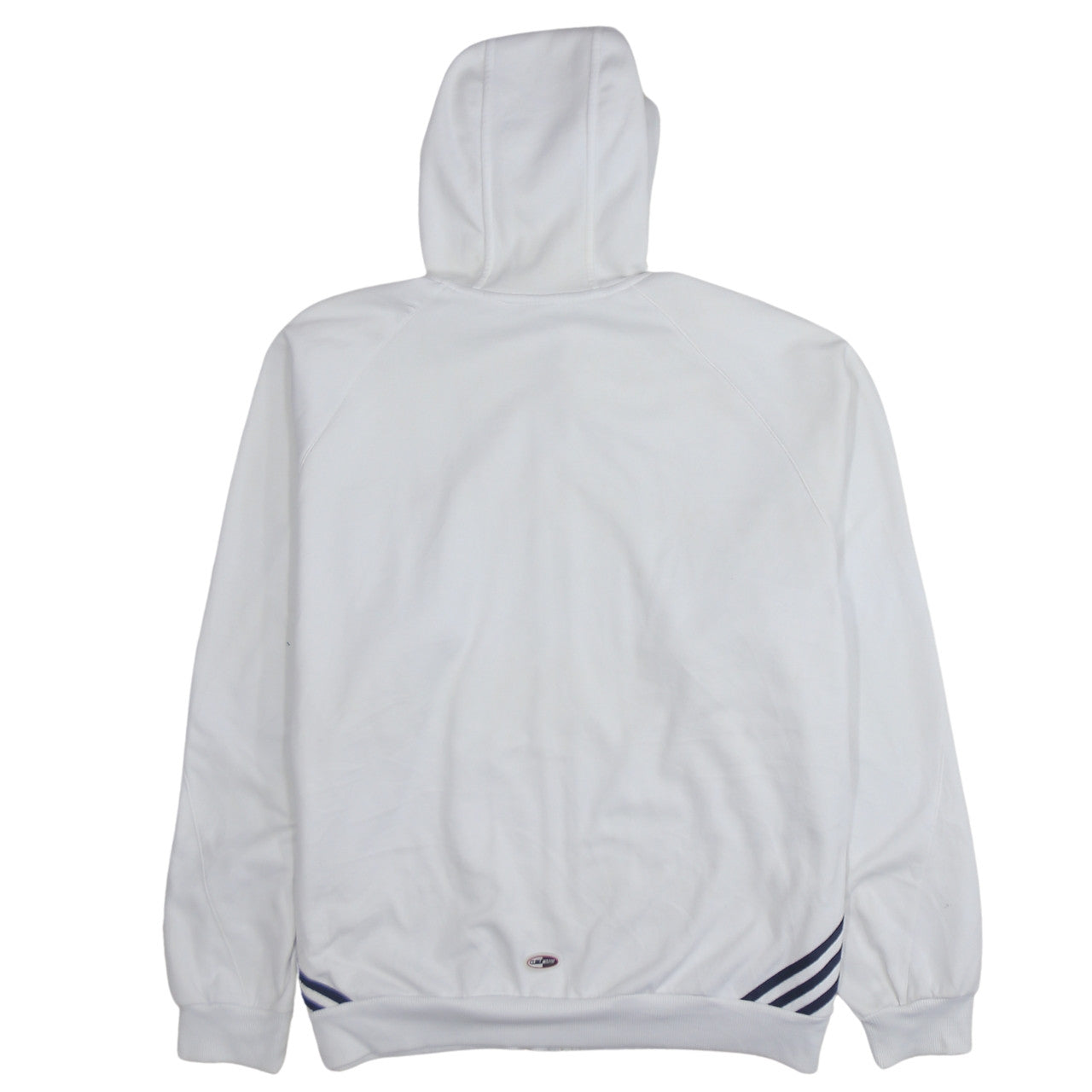 Adidas Men’s White 2XL Full Zip Hoodie with Logo Stripes