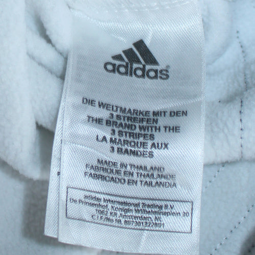 Adidas Men’s White 2XL Full Zip Hoodie with Logo Stripes