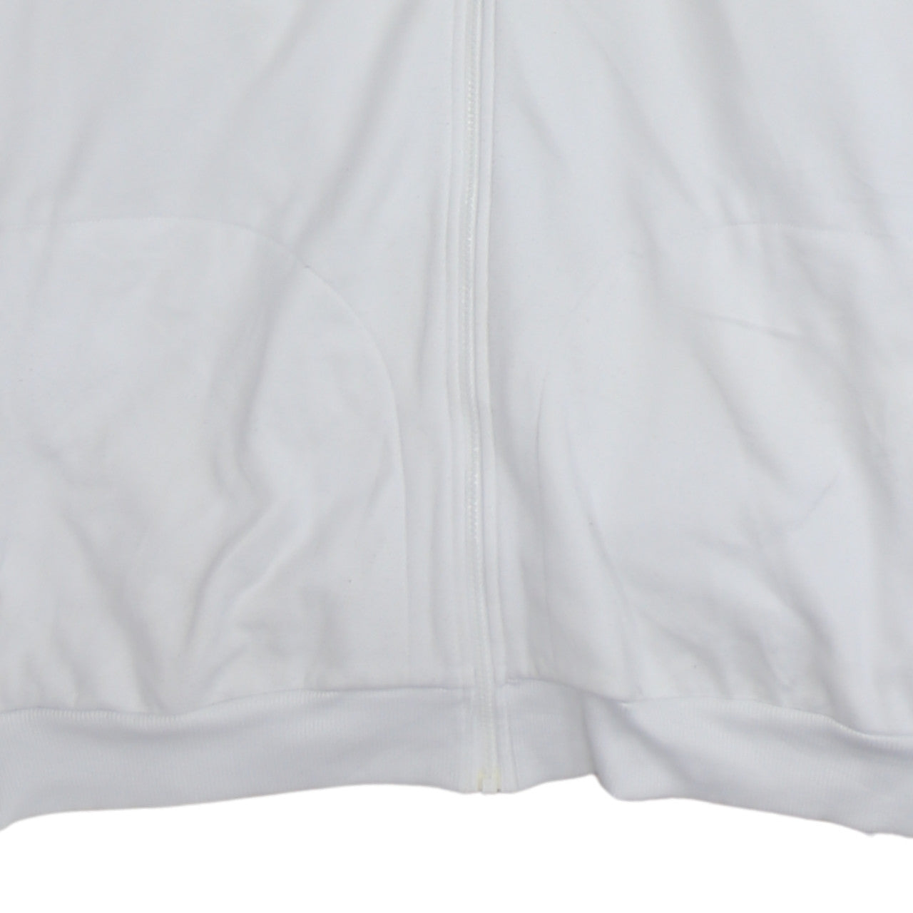 Adidas Men’s White 2XL Full Zip Hoodie with Logo Stripes
