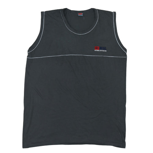 Diesel Men’s Black 2XL Sleeveless Cotton Crew Neck T-Shirt