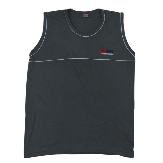 Diesel Men’s Black 2XL Sleeveless Cotton Crew Neck T-Shirt