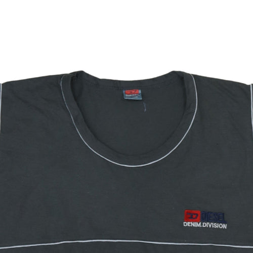 Diesel Men’s Black 2XL Sleeveless Cotton Crew Neck T-Shirt