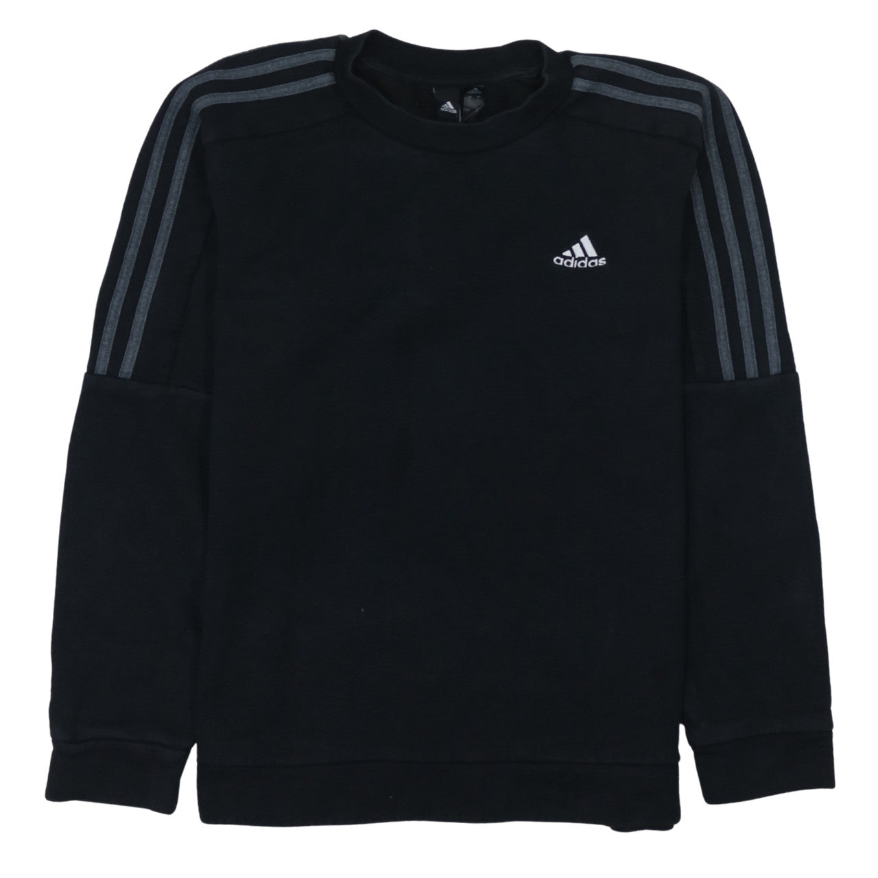 Adidas Men's Black Small Crew Neck Pullover Sweatshirt
