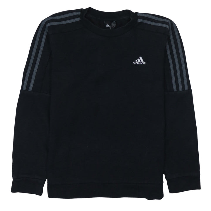 Adidas Men's Black Small Crew Neck Pullover Sweatshirt