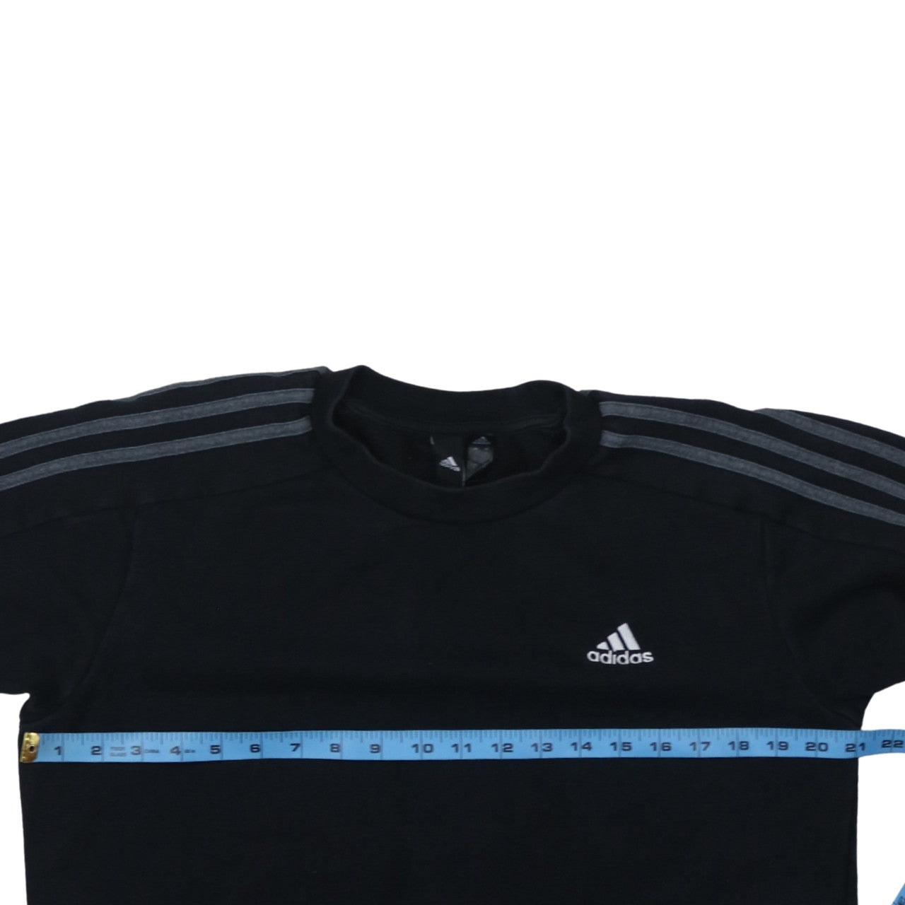 Adidas Men's Black Small Crew Neck Pullover Sweatshirt