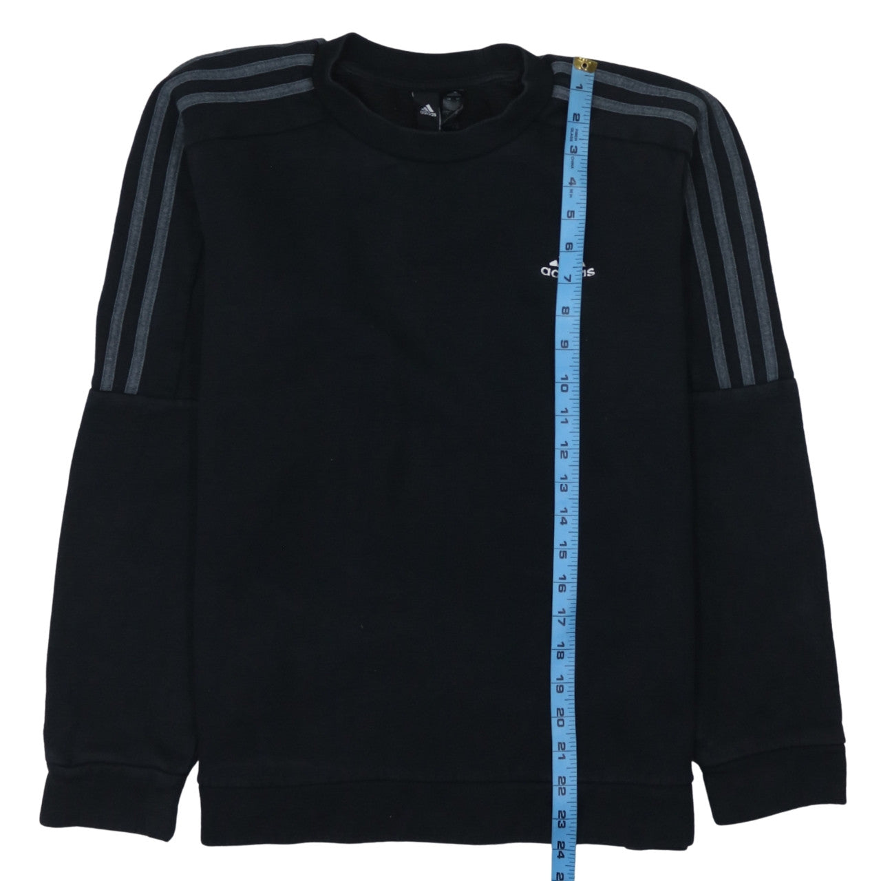 Adidas Men's Black Small Crew Neck Pullover Sweatshirt