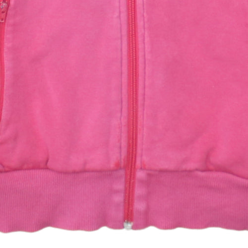 Adidas Womens Pink Full Zip Hoodie Sweatshirt Size M Cotton Blend
