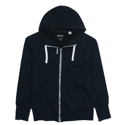 Reebok Women's Black Full Zip Hoodie Size L Cotton Blend