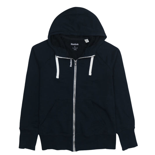 Reebok Women's Black Full Zip Hoodie Size L Cotton Blend