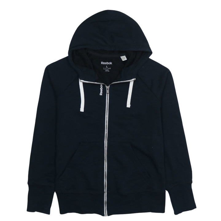 Reebok Women's Black Full Zip Hoodie Size L Cotton Blend