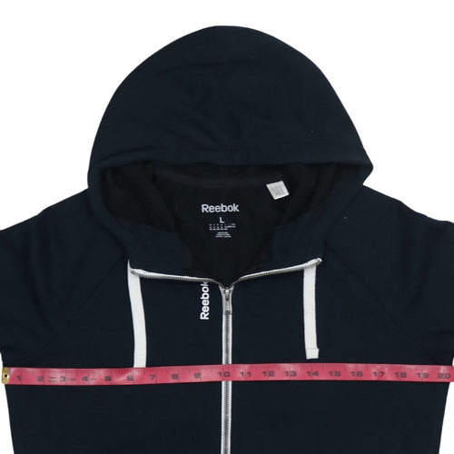 Reebok Women's Black Full Zip Hoodie Size L Cotton Blend