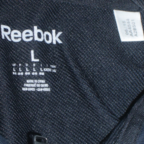 Reebok Women's Black Full Zip Hoodie Size L Cotton Blend