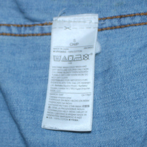 Gap Women Blue Denim Button-Up Long Sleeve Shirt Size S