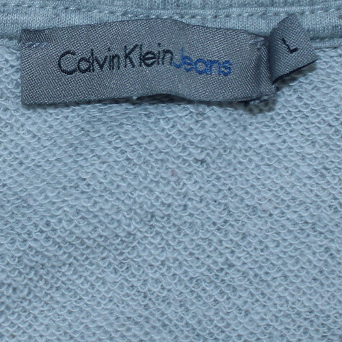 Calvin Klein Jeans Women Grey Logo Crew Neck Sweatshirt L
