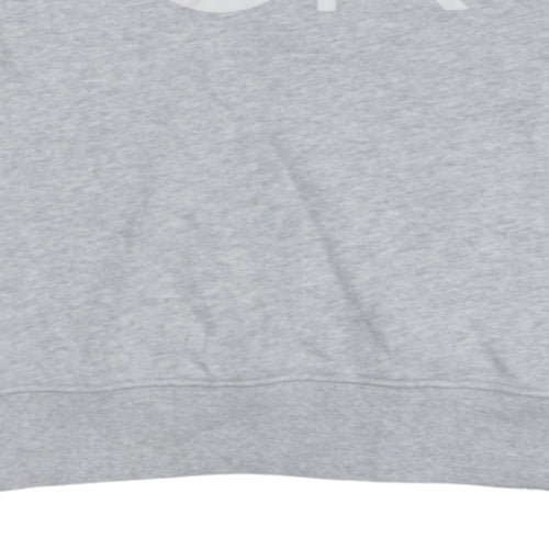 Calvin Klein Jeans Women Grey Logo Crew Neck Sweatshirt L