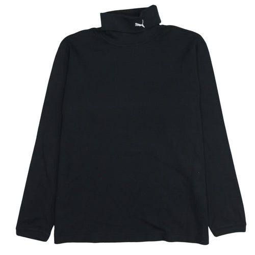 Puma Men's Black Roll Neck Long Sleeve Cotton T-Shirt Size M