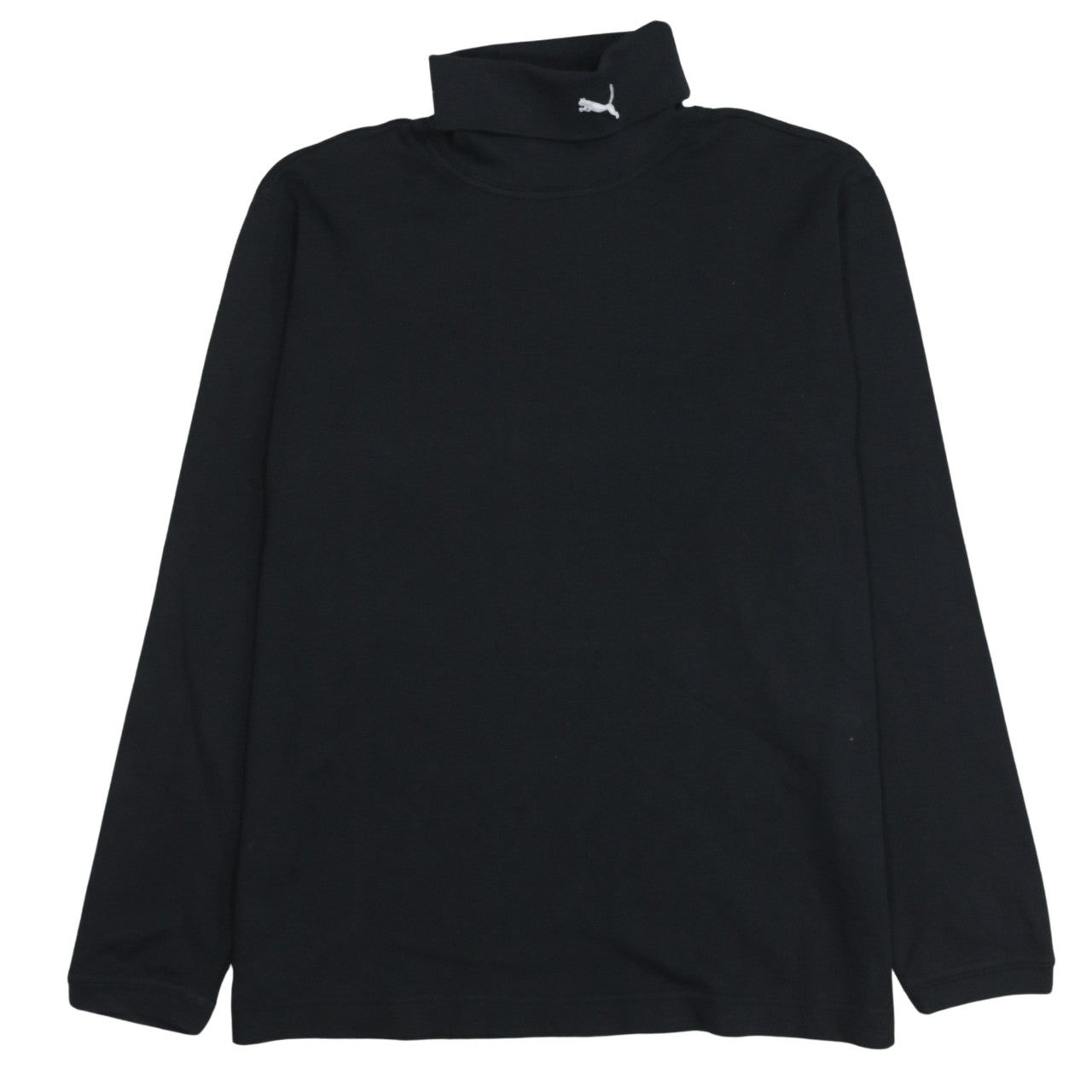 Puma Men's Black Roll Neck Long Sleeve Cotton T-Shirt Size M