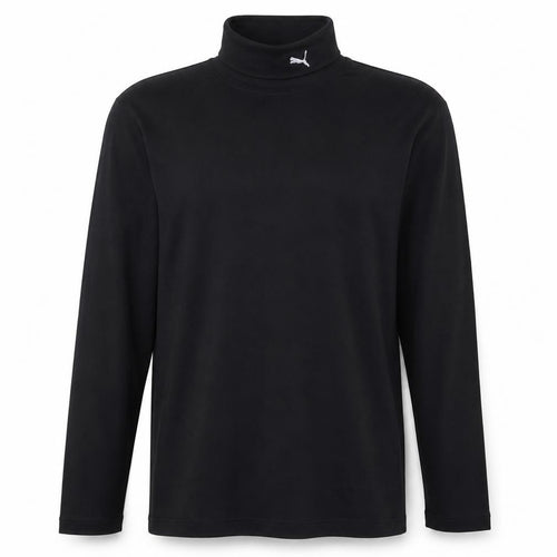 Puma Men's Black Roll Neck Long Sleeve Cotton T-Shirt Size M