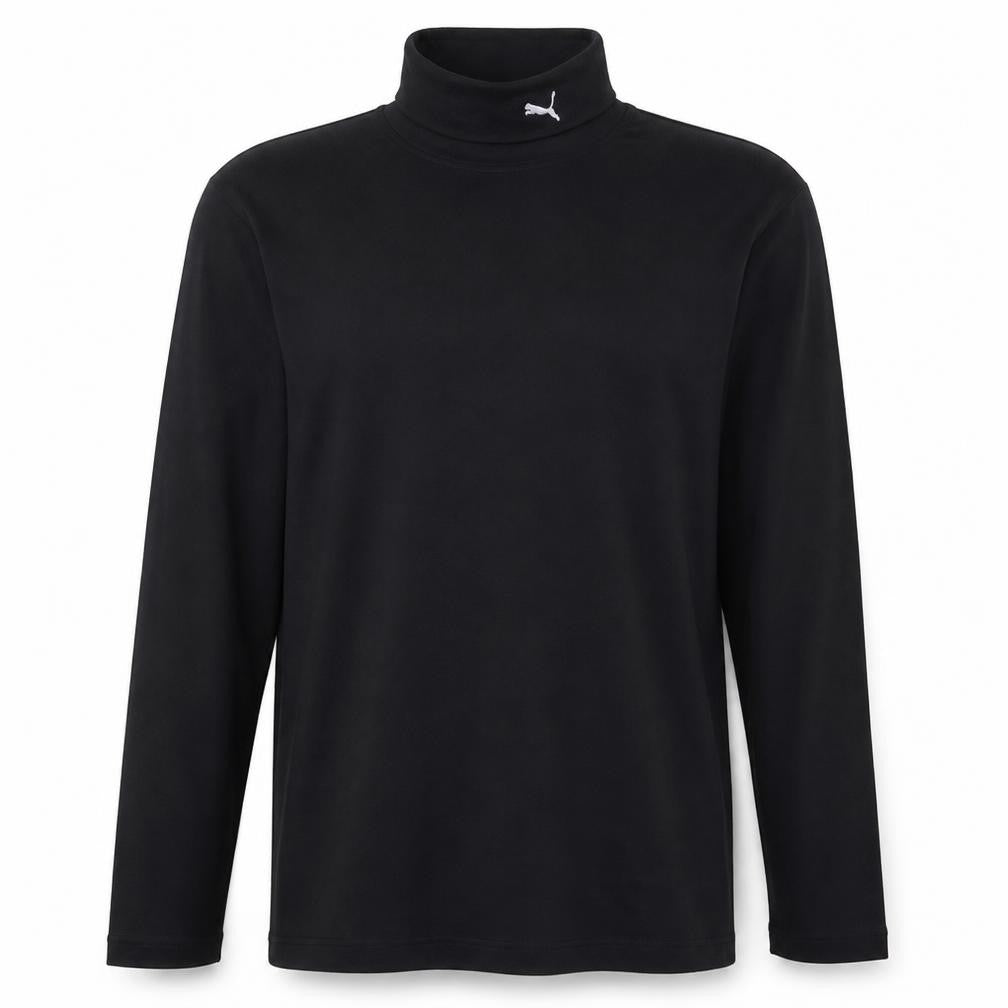 Puma Men's Black Roll Neck Long Sleeve Cotton T-Shirt Size M