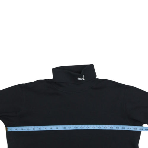Puma Men's Black Roll Neck Long Sleeve Cotton T-Shirt Size M