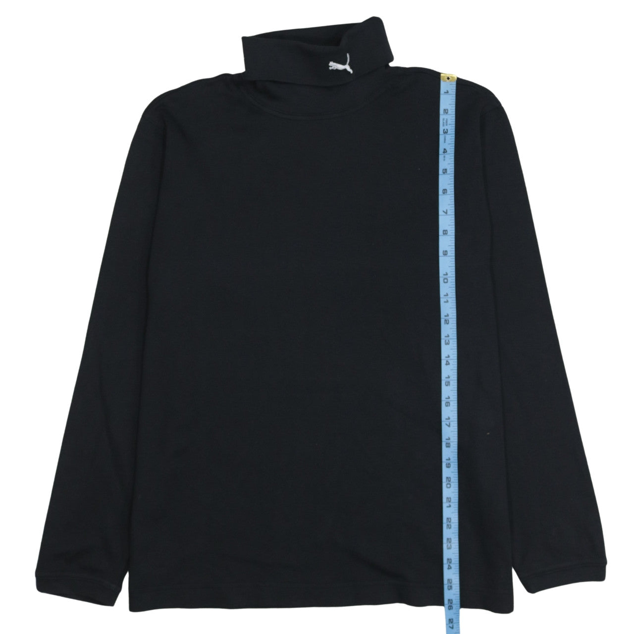 Puma Men's Black Roll Neck Long Sleeve Cotton T-Shirt Size M