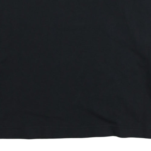 Puma Men's Black Roll Neck Long Sleeve Cotton T-Shirt Size M