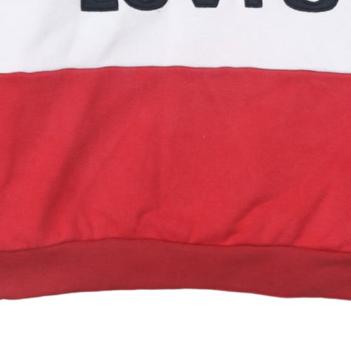 Levi's Women's Navy Red White Colourblock Hoodie XS Pullover Cotton