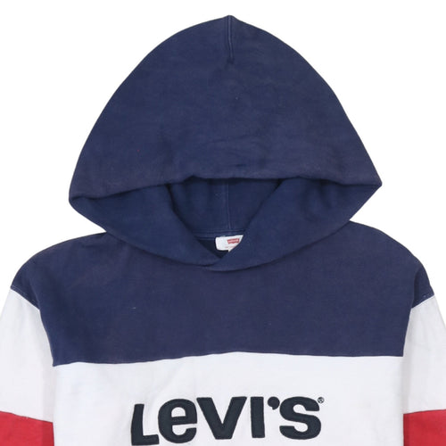 Levi's Women's Navy Red White Colourblock Hoodie XS Pullover Cotton