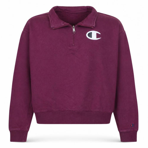 Champion Women’s Purple 1/4 Zip Pullover Sweatshirt Size L Cotton Logo