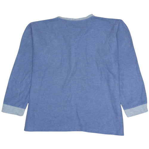 Kappa Mens Blue Henley Jumper Long Sleeve Size L Casual Sportswear