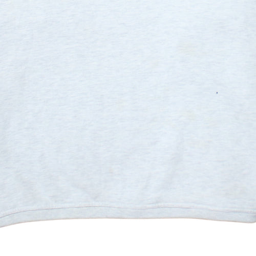 Fila Women Grey Pullover Hoodie Cotton Blend Logo Print M