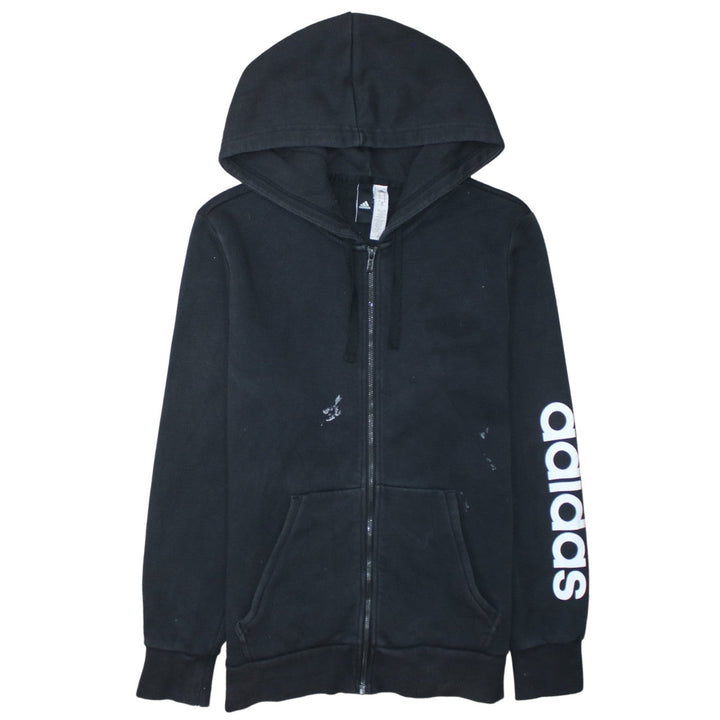 Adidas Men's Black Full Zip Hoodie Size M Sports Logo Fleece