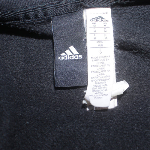 Adidas Men's Black Full Zip Hoodie Size M Sports Logo Fleece