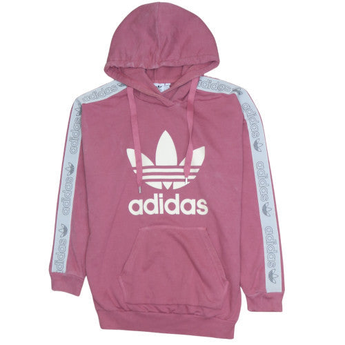 Adidas Women Pink Pullover Hoodie Size 8 Logo Hooded Sweatshirt