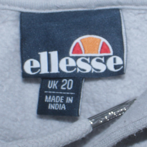 Ellesse Womens Blue Pullover Hoodie UK 20 Relaxed Fit Logo Sweatshirt