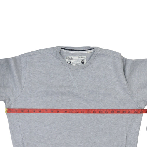Diesel Men Grey Cotton Crew Neck Pullover Sweatshirt Medium