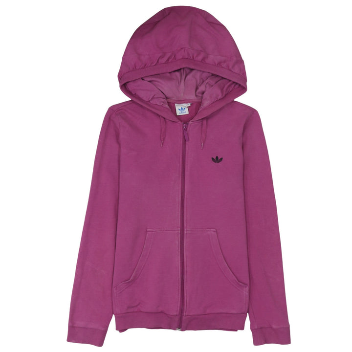 Adidas Womens Pink Full Zip Hoodie Size 14 Cotton Casual Sportswear