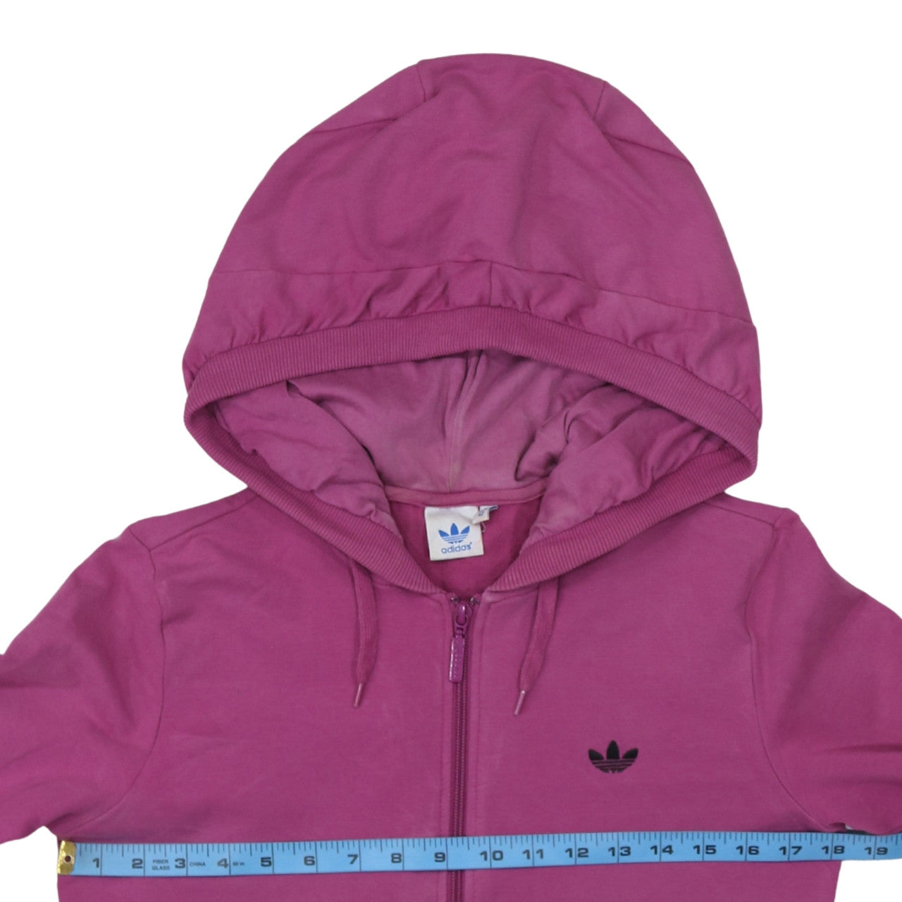 Adidas Womens Pink Full Zip Hoodie Size 14 Cotton Casual Sportswear