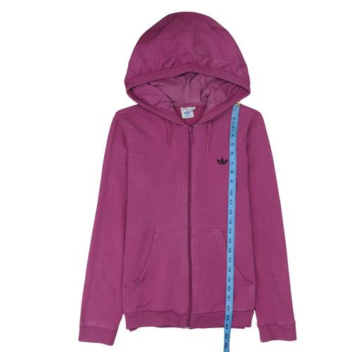Adidas Womens Pink Full Zip Hoodie Size 14 Cotton Casual Sportswear