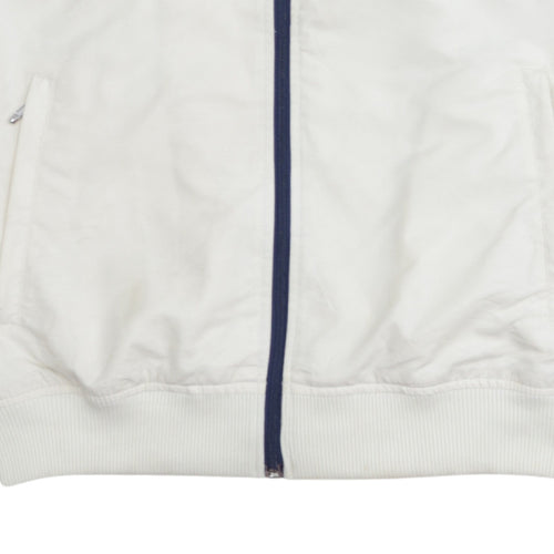 Lacoste Boys White & Navy Track Jacket Size L Full Zip Polyester Activewear
