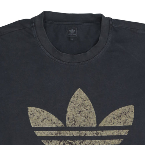 Adidas Men's Black Trefoil Logo Crew Neck T-Shirt Medium