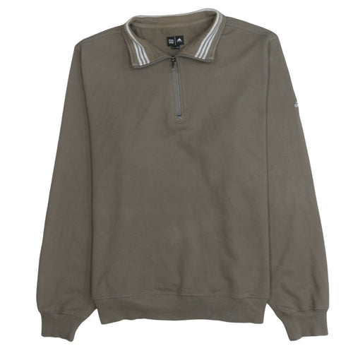 Adidas Men's Brown XL 1/4 Zip Fleece Sweatshirt