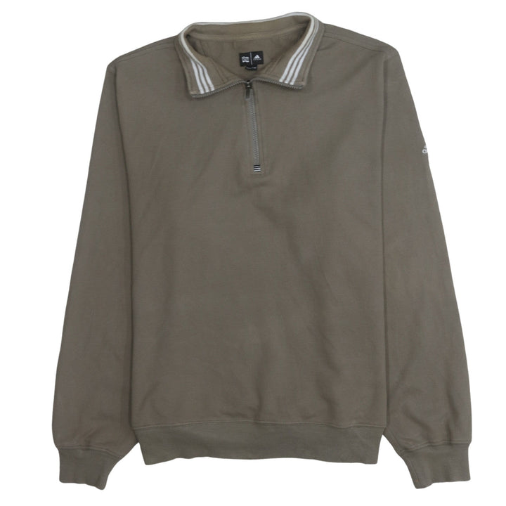 Adidas Men's Brown XL 1/4 Zip Fleece Sweatshirt