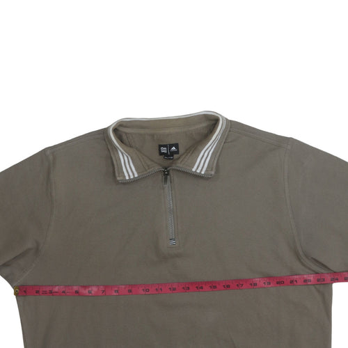 Adidas Men's Brown XL 1/4 Zip Fleece Sweatshirt