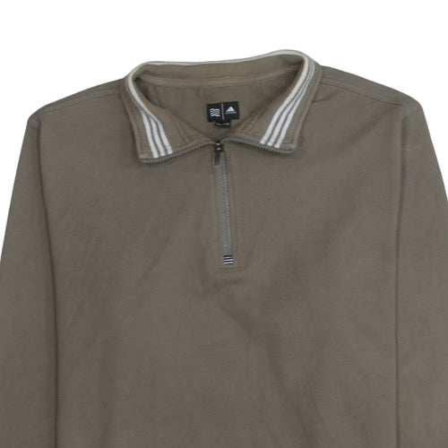 Adidas Men's Brown XL 1/4 Zip Fleece Sweatshirt