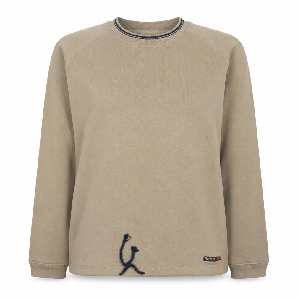 Front view of Reebok Women’s Beige XXL Pullover Sweatshirt Cotton Blend Classic Fit