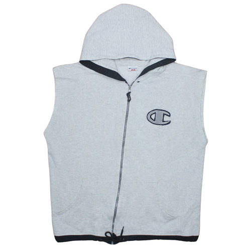 Champion Men's Grey XL Sleeveless Zip Hoodie Vest