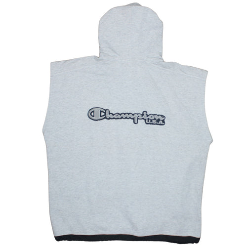 Champion Men's Grey XL Sleeveless Zip Hoodie Vest