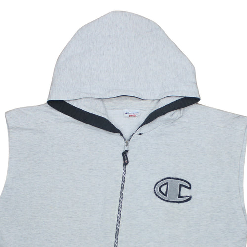 Champion Men's Grey XL Sleeveless Zip Hoodie Vest